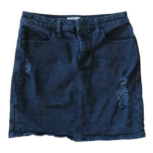 Mossimo supply women’s distressed black jean skirt